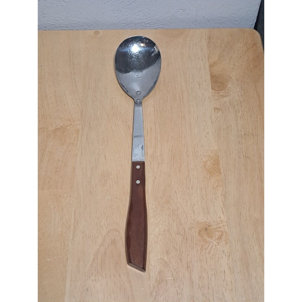 Veri-Sharp Imperial Stainless Spoons Serving Basting Wood Handles 11"7/8